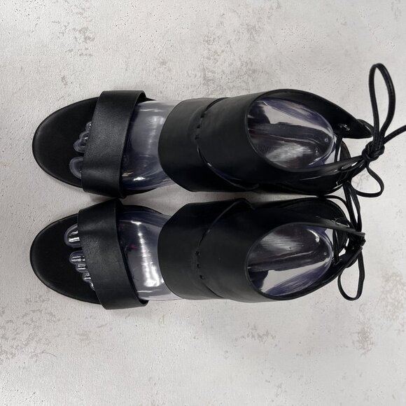 REBECCA MINKOFF Christy Block Heel Vachetta Leather Sandal Black Sz 10.5M - Picture 9 of 11